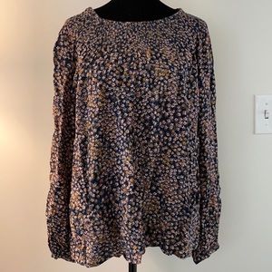 Navy Floral Rouched neckline (Gap)
